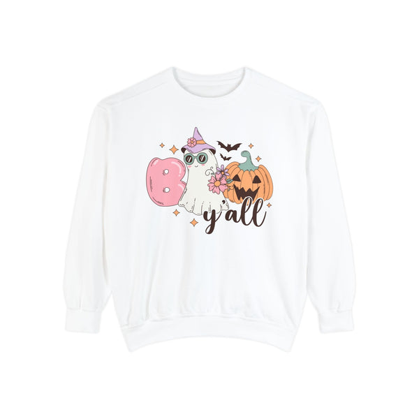 Boo Y'all Ghost Halloween Sweatshirt - Cute Ghost and Pumpkin Southern Halloween Sweater