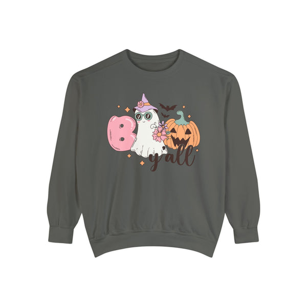 Boo Y'all Ghost Halloween Sweatshirt - Cute Ghost and Pumpkin Southern Halloween Sweater