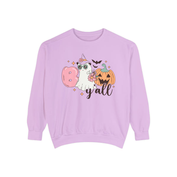 Boo Y'all Ghost Halloween Sweatshirt - Cute Ghost and Pumpkin Southern Halloween Sweater