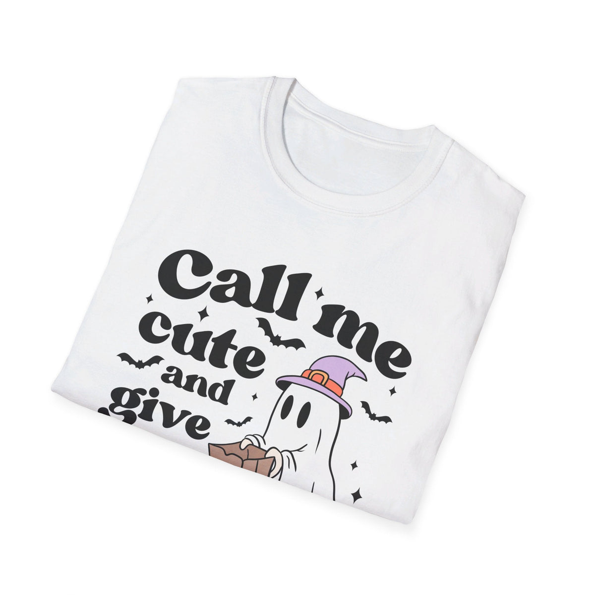 Call Me Cute and Give Me Candy Ghost Halloween T-Shirt