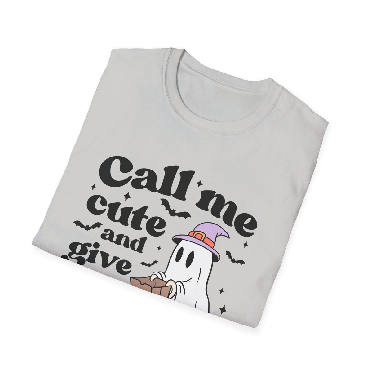 Call Me Cute and Give Me Candy Ghost Halloween T-Shirt