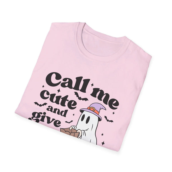 Call Me Cute and Give Me Candy Ghost Halloween T-Shirt