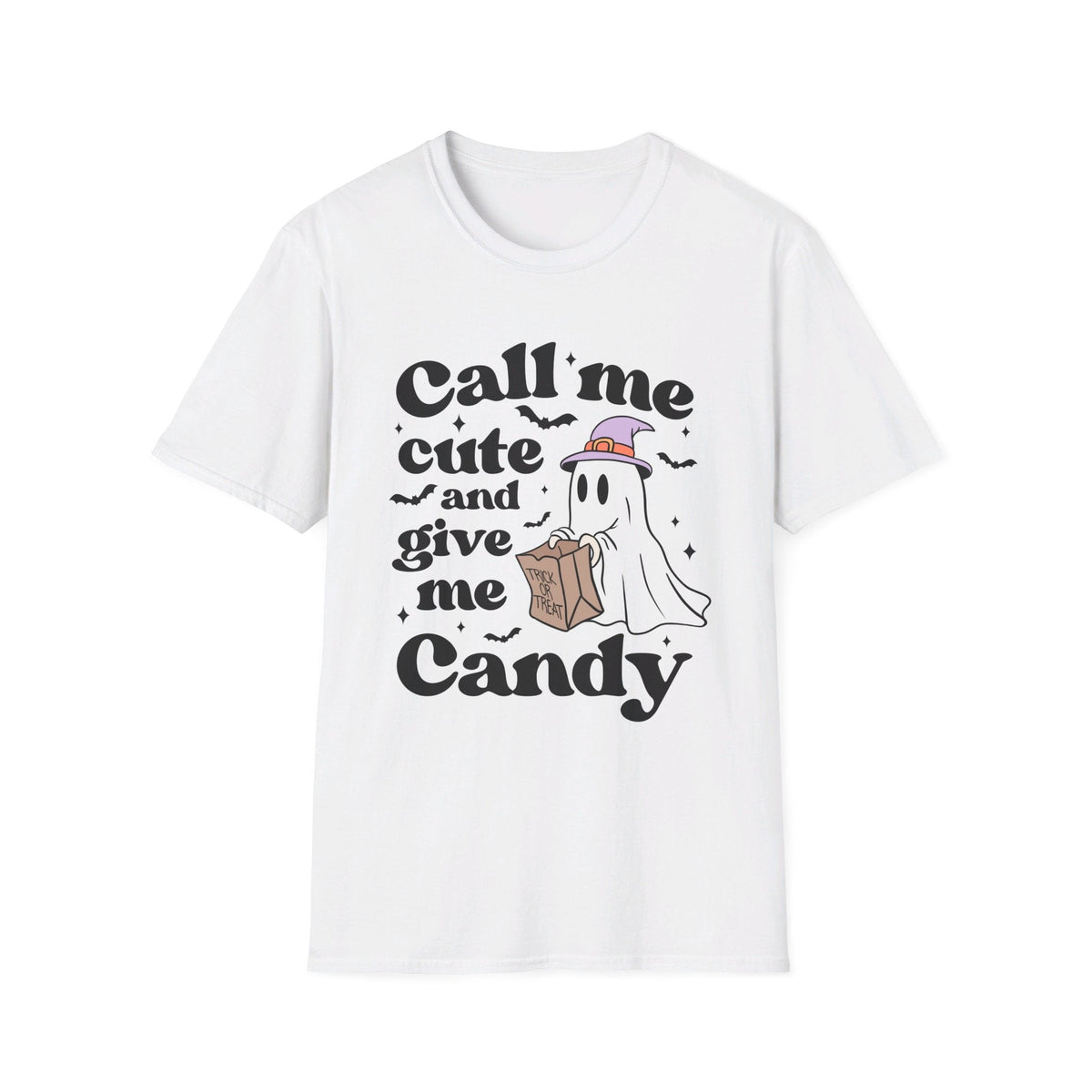 Call Me Cute and Give Me Candy Ghost Halloween T-Shirt