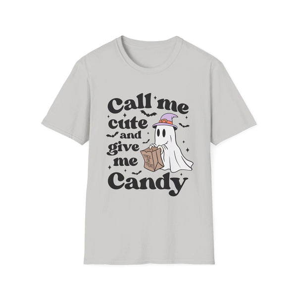 Call Me Cute and Give Me Candy Ghost Halloween T-Shirt