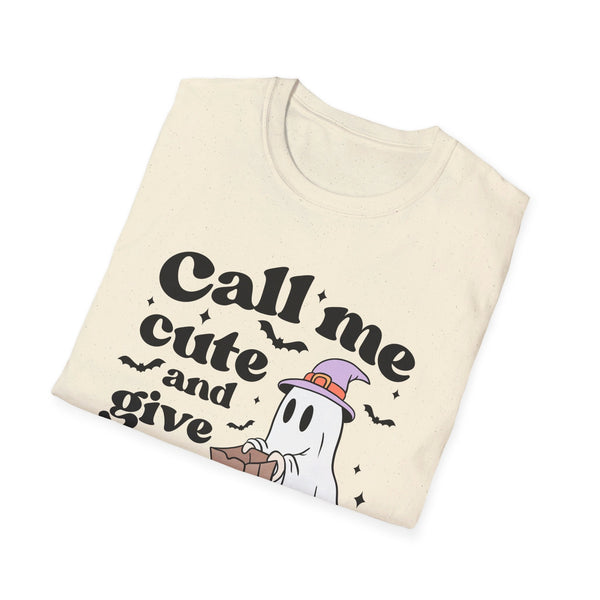 Call Me Cute and Give Me Candy Ghost Halloween T-Shirt