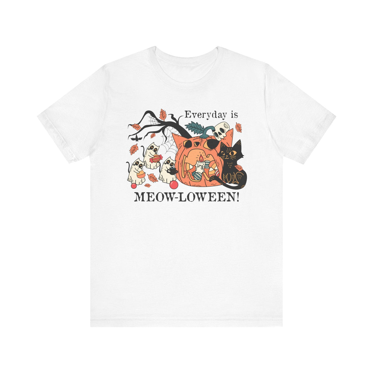 Candy Party Halloween Shirt - Ghosts & Pumpkins with Treats Graphic Tee