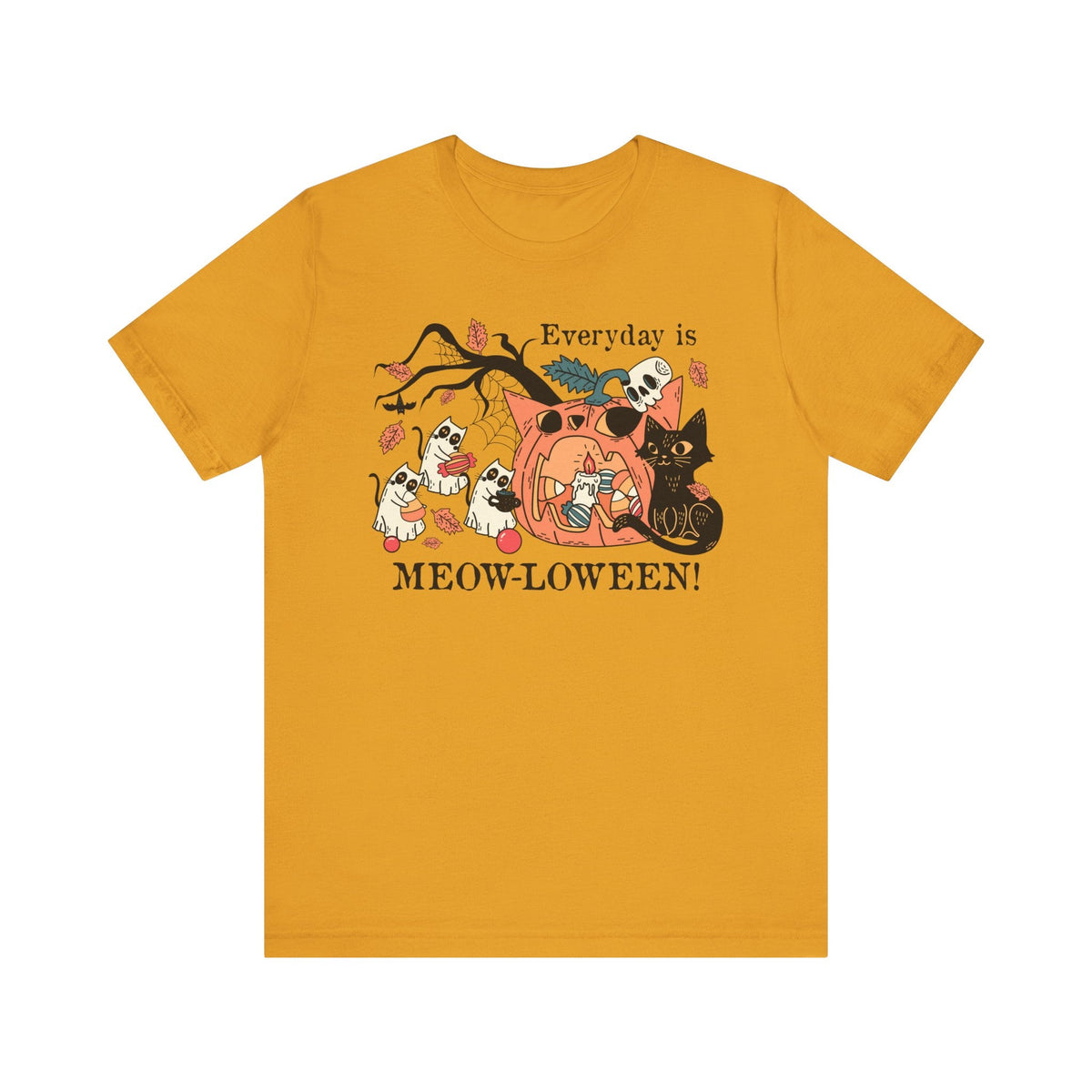 Candy Party Halloween Shirt - Ghosts & Pumpkins with Treats Graphic Tee