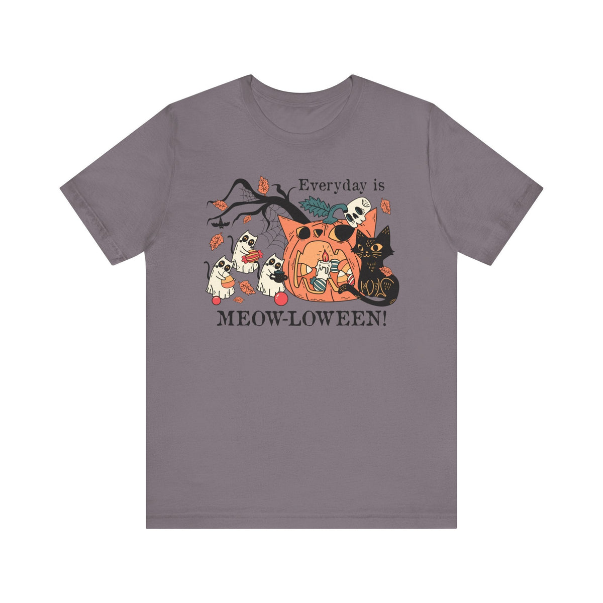 Candy Party Halloween Shirt - Ghosts & Pumpkins with Treats Graphic Tee