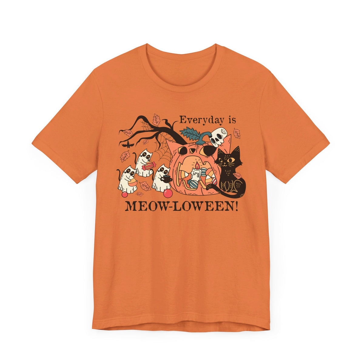 Candy Party Halloween Shirt - Ghosts & Pumpkins with Treats Graphic Tee