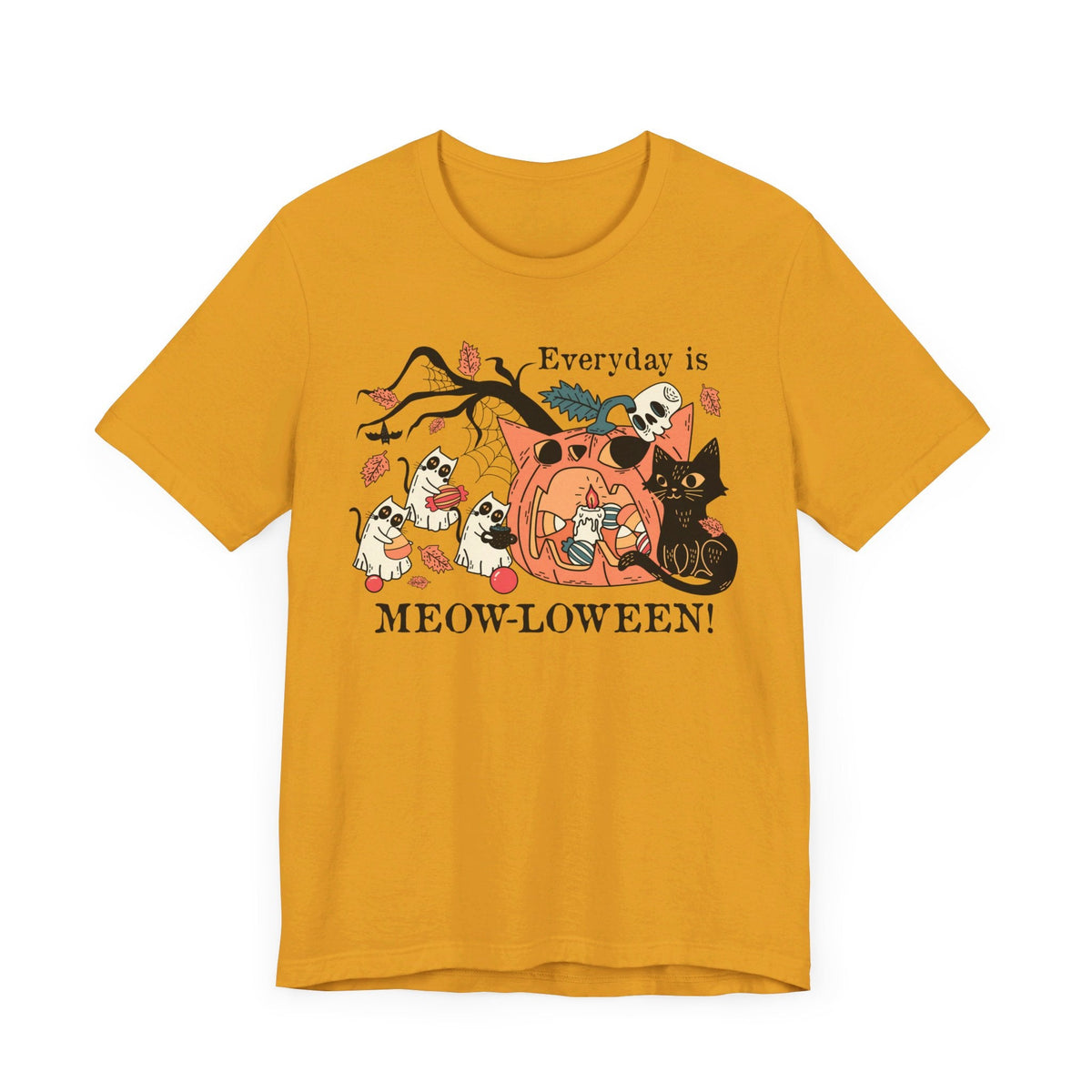 Candy Party Halloween Shirt - Ghosts & Pumpkins with Treats Graphic Tee