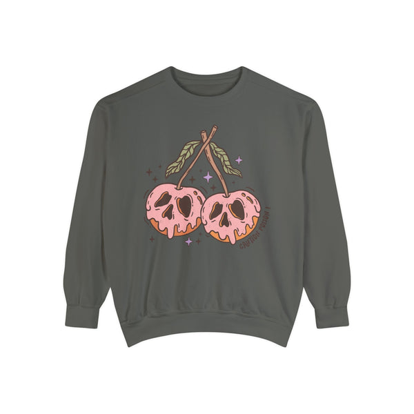 Caution Poison Halloween Sweatshirt - Pink Poison Apples Graphic Sweater