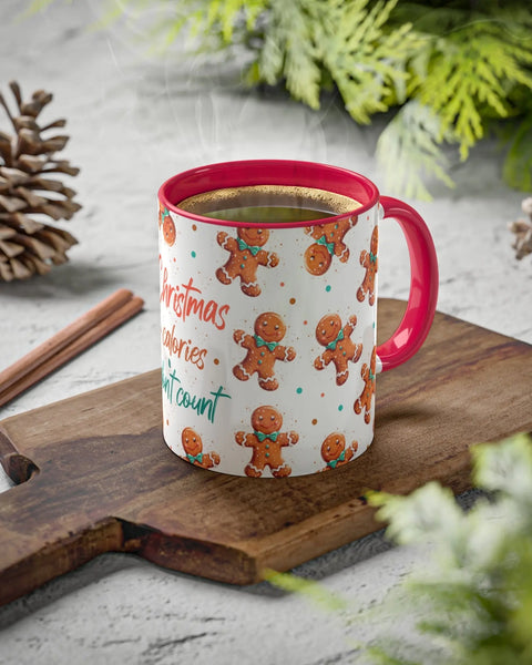 Christmas Calories Don't Count Mug 11oz Festive Gingerbread Coffee Cup