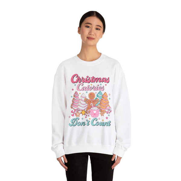 Christmas Calories Don't Count Crewneck Sweatshirt - Fun Gingerbread & Treats Christmas Sweater