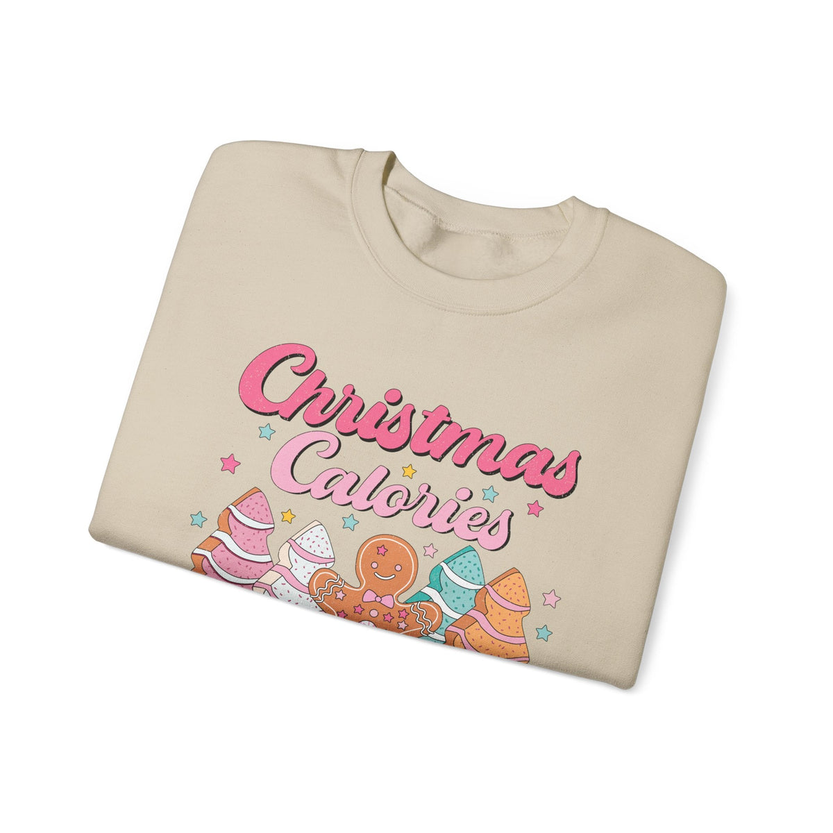 Christmas Calories Don't Count Crewneck Sweatshirt - Fun Gingerbread & Treats Christmas Sweater