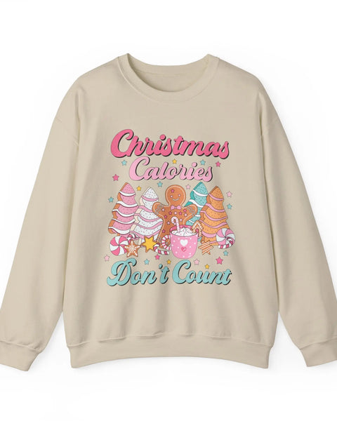 Christmas Calories Dont Count Crewneck Sweatshirt Gingerbread Treats