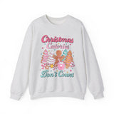 Christmas Calories Don't Count Crewneck Sweatshirt - Fun Gingerbread & Treats Christmas Sweater