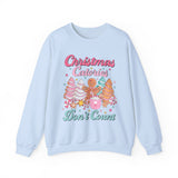 Christmas Calories Don't Count Crewneck Sweatshirt - Fun Gingerbread & Treats Christmas Sweater