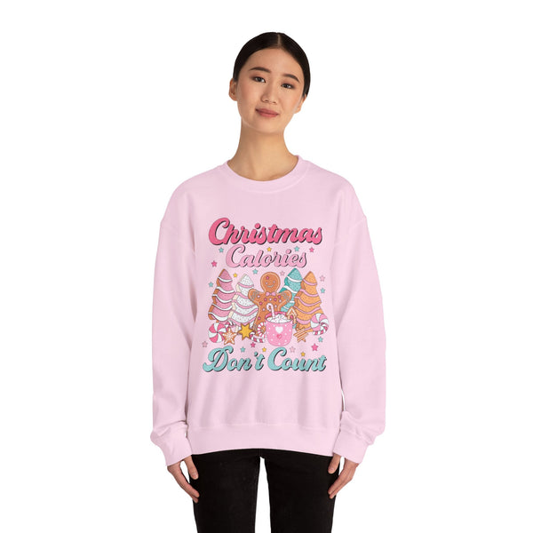 Christmas Calories Don't Count Crewneck Sweatshirt - Fun Gingerbread & Treats Christmas Sweater