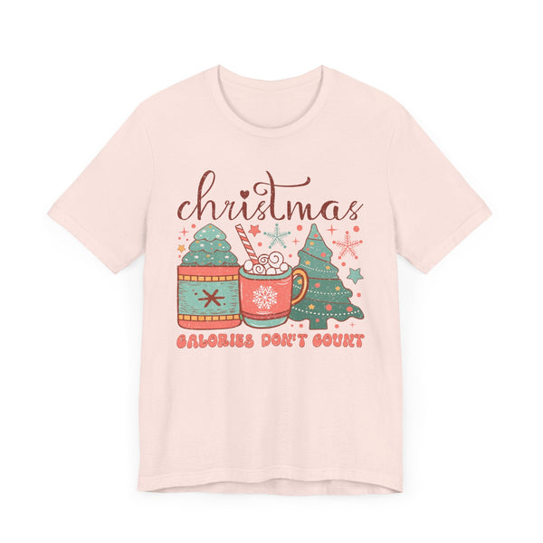 Christmas Calories Don’t Count T-shirt - Coffee & Christmas Tree Design