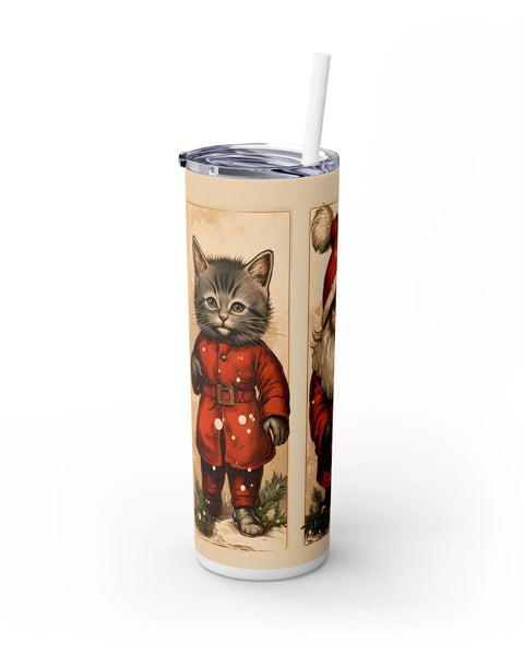 Christmas Cats in Santa Festive Outfits Cute Holiday Tumbler for Cat Lovers