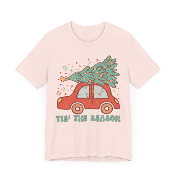 Christmas Tree On The Car T-Shirt – Tis' The Season Holiday Graphic Tee