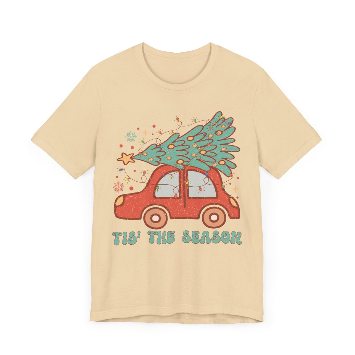 Christmas Tree On The Car T-Shirt – Tis' The Season Holiday Graphic Tee