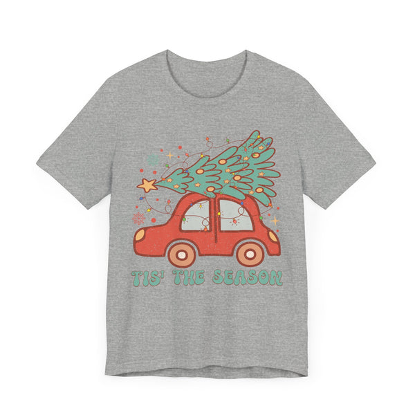 Christmas Tree On The Car T-Shirt – Tis' The Season Holiday Graphic Tee