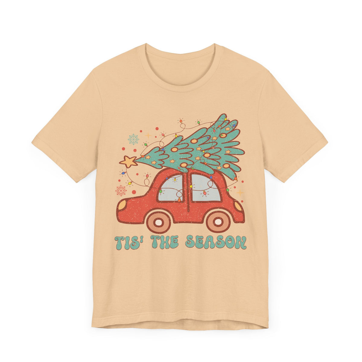 Christmas Tree On The Car T-Shirt – Tis' The Season Holiday Graphic Tee