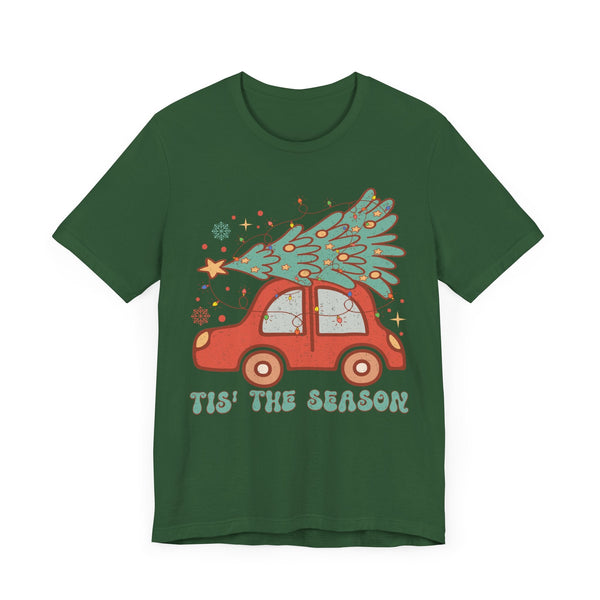 Christmas Tree On The Car T-Shirt – Tis' The Season Holiday Graphic Tee