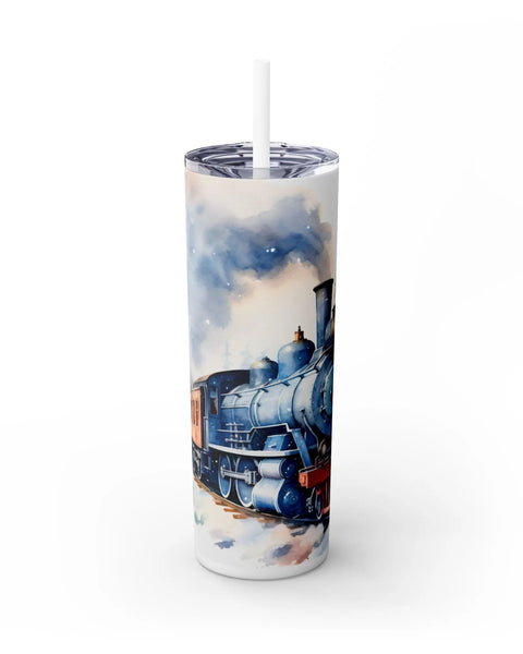 Classic Christmas Red Train Skinny 20oz Tumbler Snowy Holiday Journey