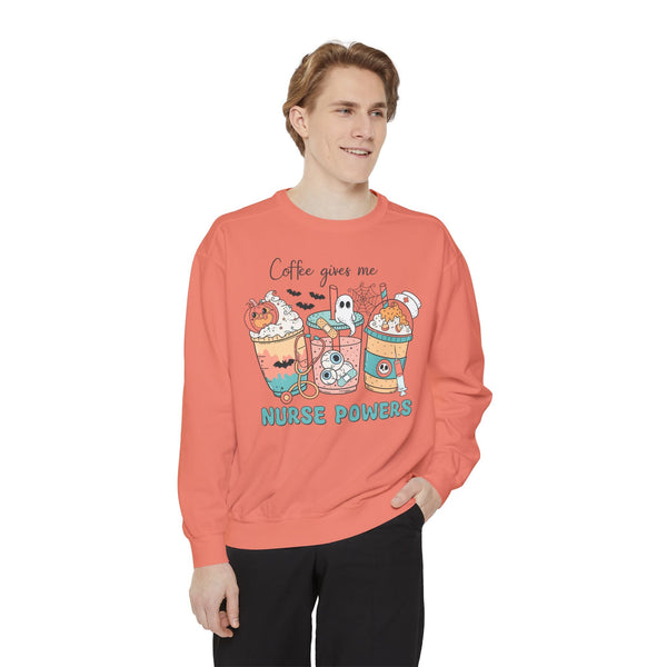 Coffee Gives Me Nurse Powers Halloween Sweatshirt - Spooky Nurse Life Sweater