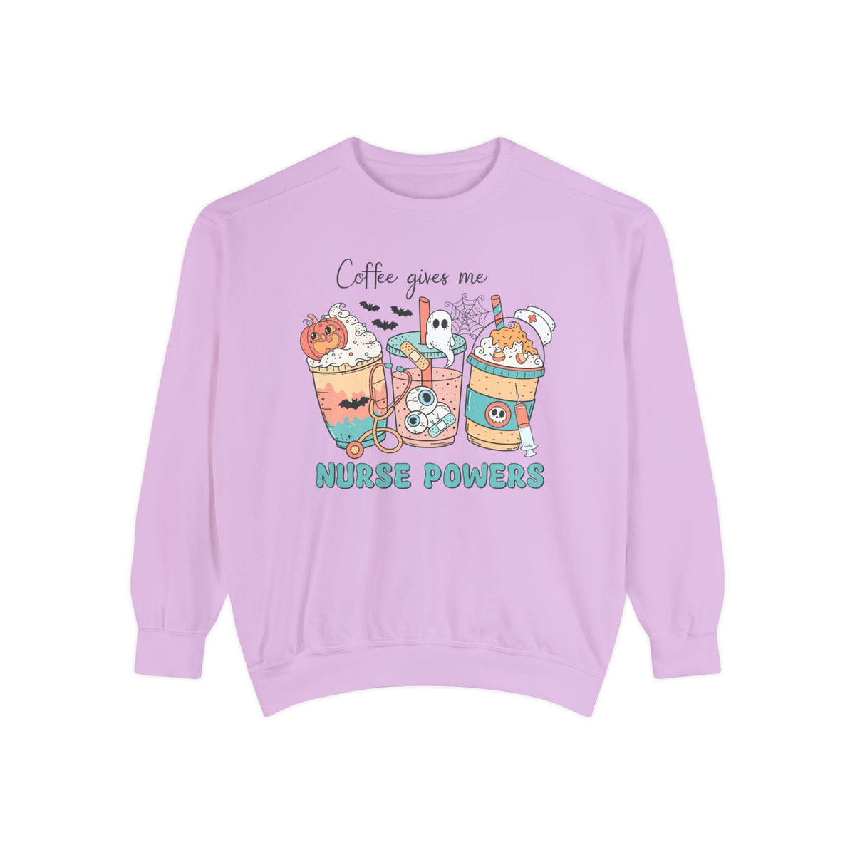 Coffee Gives Me Nurse Powers Halloween Sweatshirt - Spooky Nurse Life Sweater