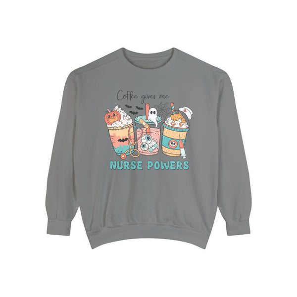 Coffee Gives Me Nurse Powers Halloween Sweatshirt - Spooky Nurse Life Sweater