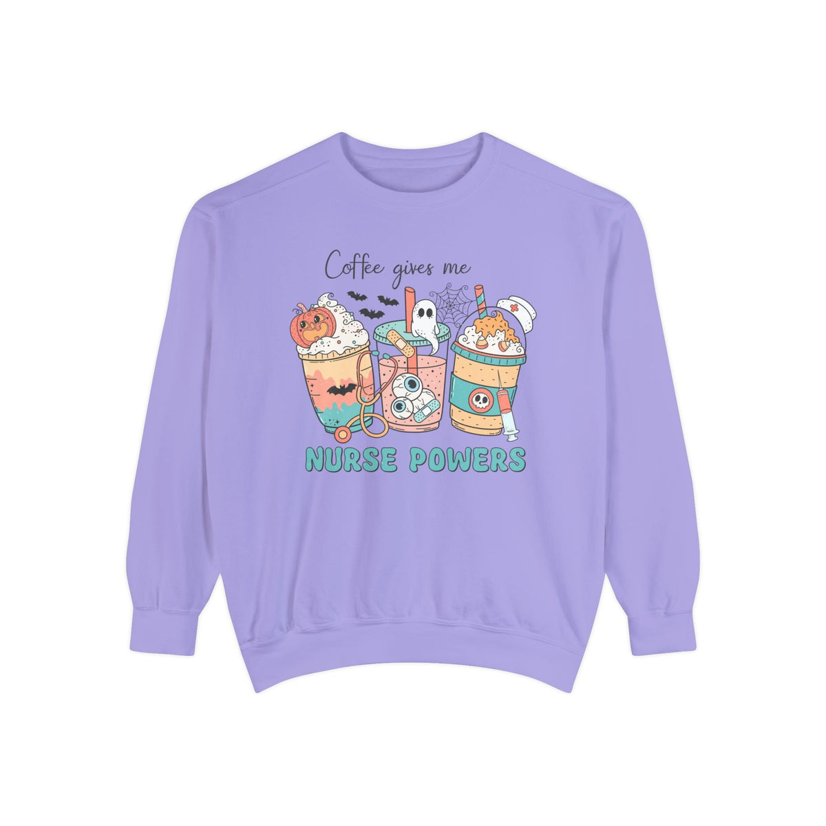 Coffee Gives Me Nurse Powers Halloween Sweatshirt - Spooky Nurse Life Sweater