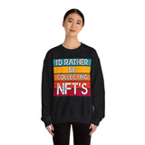 Collecting NFTs Crypto Crewneck Sweatshirt – Cryptocurrency Shirt for Enthusiasts, Traders, and Meme Lovers