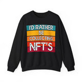 Collecting NFTs Crypto Crewneck Sweatshirt – Cryptocurrency Shirt for Enthusiasts, Traders, and Meme Lovers