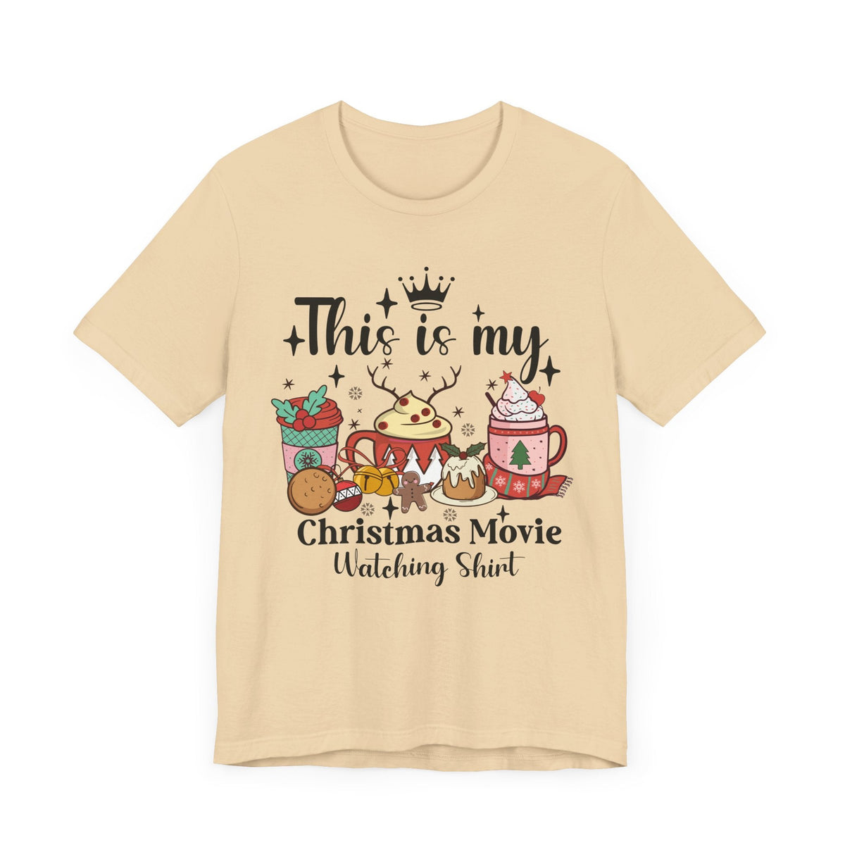 Cozy Christmas Treats - Hot Chocolate, Cookies & Holiday Cheer _ Christmas Movie Watching Tee, Festive Graphic Shirt