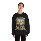 Crypto Dad Design Crypto Crewneck Sweatshirt – Cryptocurrency Shirt for Enthusiasts, Traders, and Meme Lovers