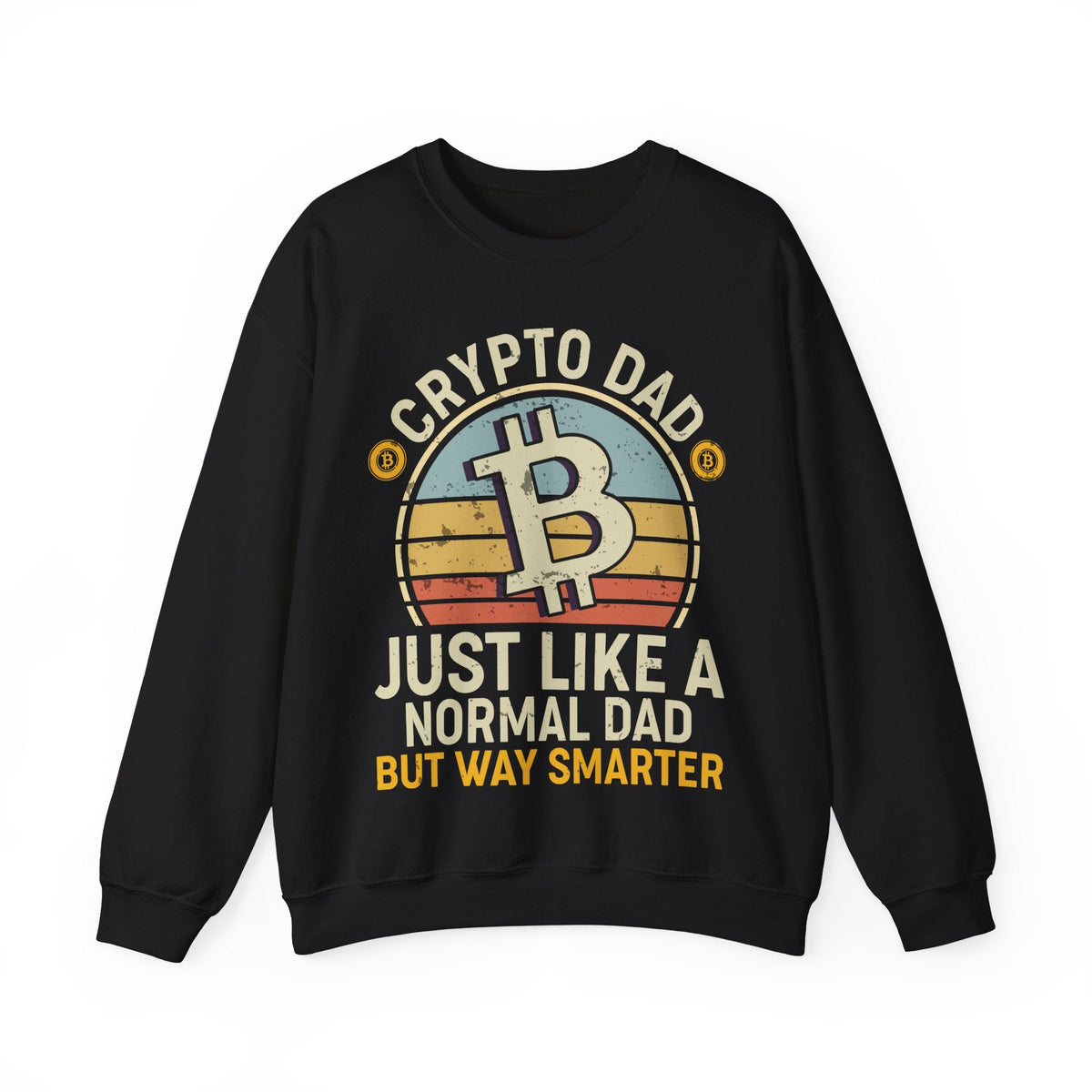 Crypto Dad Design Crypto Crewneck Sweatshirt – Cryptocurrency Shirt for Enthusiasts, Traders, and Meme Lovers