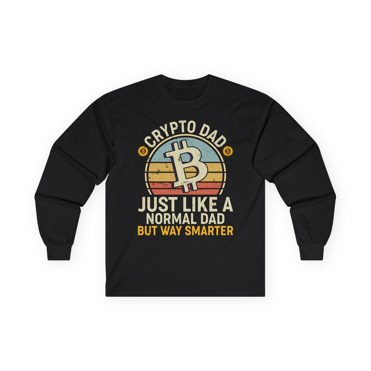 Crypto Dad Design Crypto Long Sleeve – Cryptocurrency Shirt for Enthusiasts, Traders, and Meme Lovers