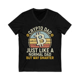 Crypto Dad Design Crypto V-Neck – Cryptocurrency Shirt for Enthusiasts, Traders, and Meme Lovers