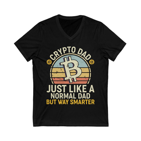 Crypto Dad Design Crypto V-Neck – Cryptocurrency Shirt for Enthusiasts, Traders, and Meme Lovers