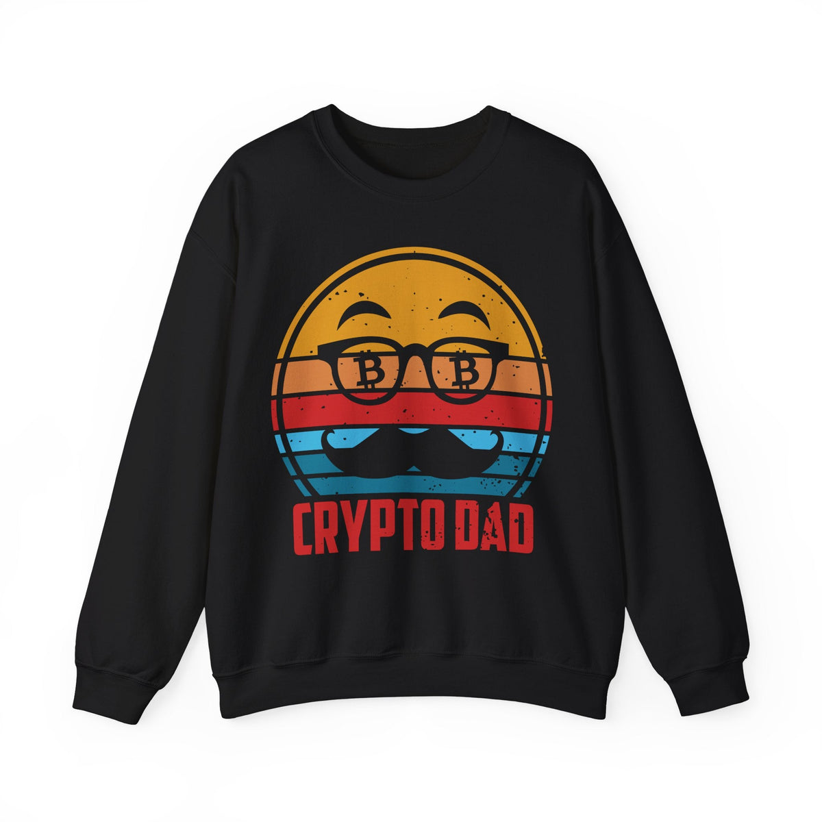 Crypto Dad Logo Crypto Crewneck Sweatshirt – Cryptocurrency Shirt for Enthusiasts, Traders, and Meme Lovers