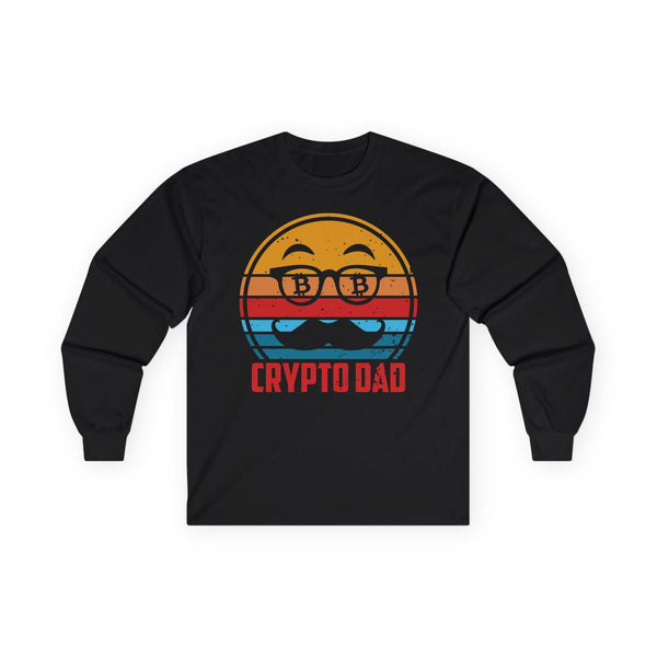 Crypto Dad Logo Crypto Long Sleeve – Cryptocurrency Shirt for Enthusiasts, Traders, and Meme Lovers