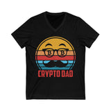 Crypto Dad Logo Crypto V-Neck – Cryptocurrency Shirt for Enthusiasts, Traders, and Meme Lovers