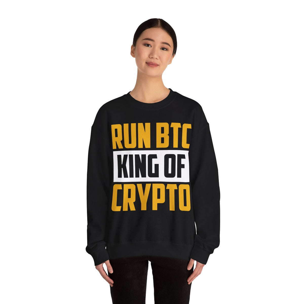 Crypto King Poster Crypto Crewneck Sweatshirt – Cryptocurrency Shirt for Enthusiasts, Traders, and Meme Lovers