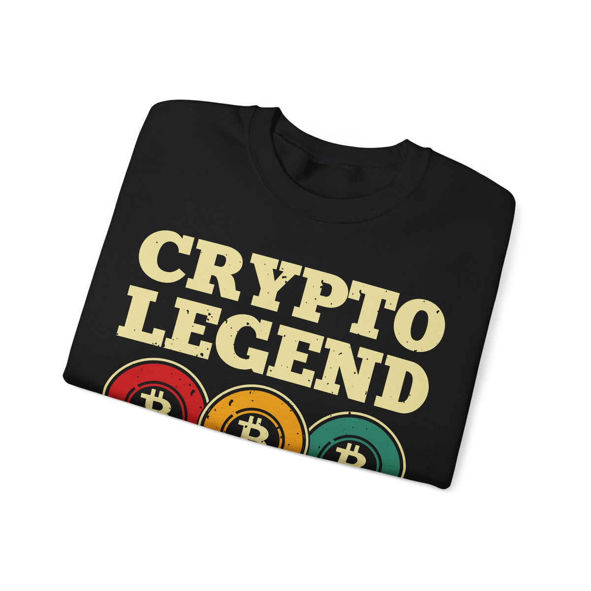 Crypto Legend Crypto Crewneck Sweatshirt – Cryptocurrency Shirt for Enthusiasts, Traders, and Meme Lovers