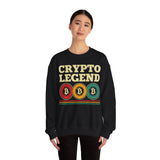 Crypto Legend Crypto Crewneck Sweatshirt – Cryptocurrency Shirt for Enthusiasts, Traders, and Meme Lovers