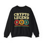 Crypto Legend Crypto Crewneck Sweatshirt – Cryptocurrency Shirt for Enthusiasts, Traders, and Meme Lovers