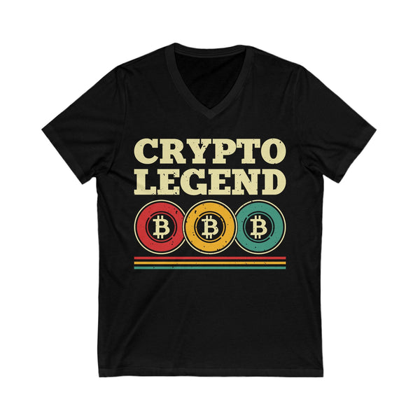 Crypto Legend Crypto V-Neck – Cryptocurrency Shirt for Enthusiasts, Traders, and Meme Lovers